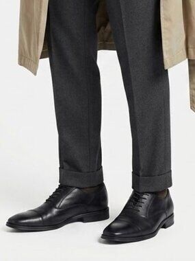 14th & Union Black Leather Cap Toe Oxfords Dark Academia Scholar Core Size 10M